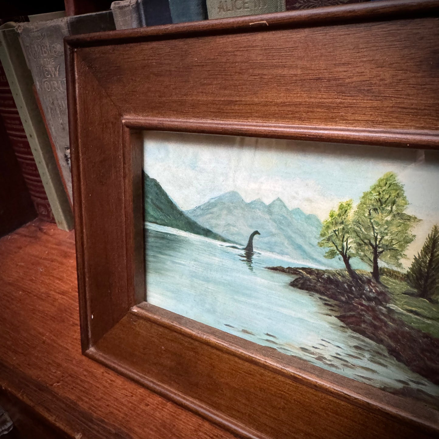 Nessie - PRINT 4x6 inch in vintage wood frame