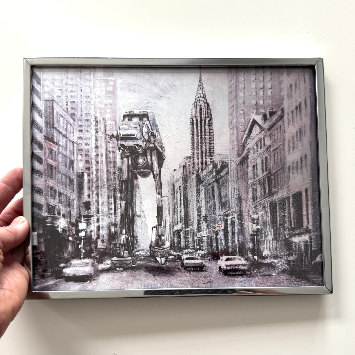 NYC Walker - PRINT 8x10 in silver tone metal frame