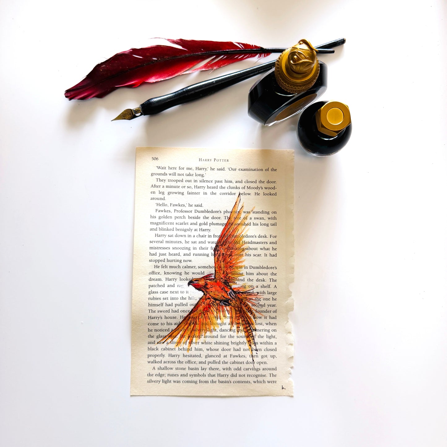 Specimen Studies : Phoenix, study in ink on p506