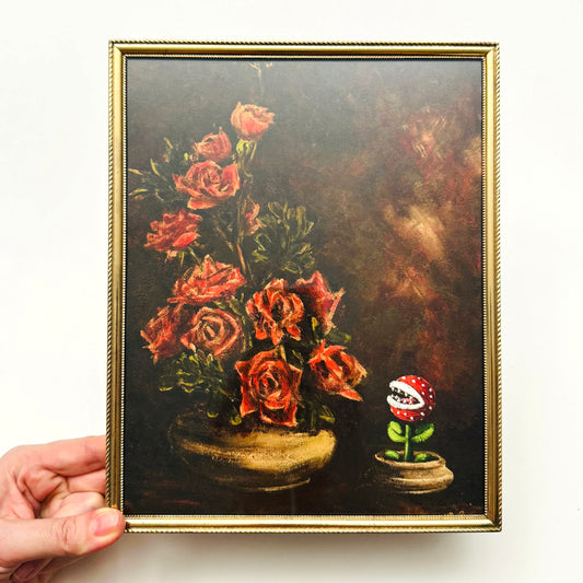 Piranha Plant - PRINT 8x10 in brass frame