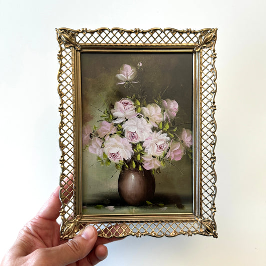 Snappy Floral - PRINT 5x7 in brass frame OOAK Show