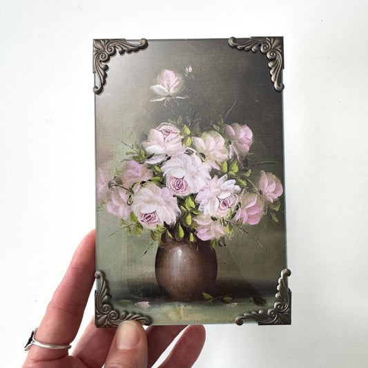 Snappy Floral - PRINT 4x6 in glass frame with metal corners