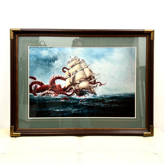 There Once Was A Ship - PRINT 2x3ft  in vintage frame, OOAK Show