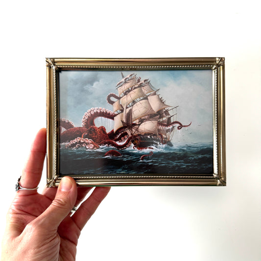 There Once Was A Ship - Vintage Brass, framed print