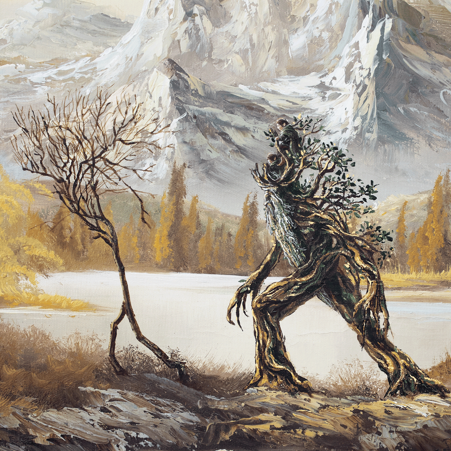To Isengard, original upcycled vintage painting