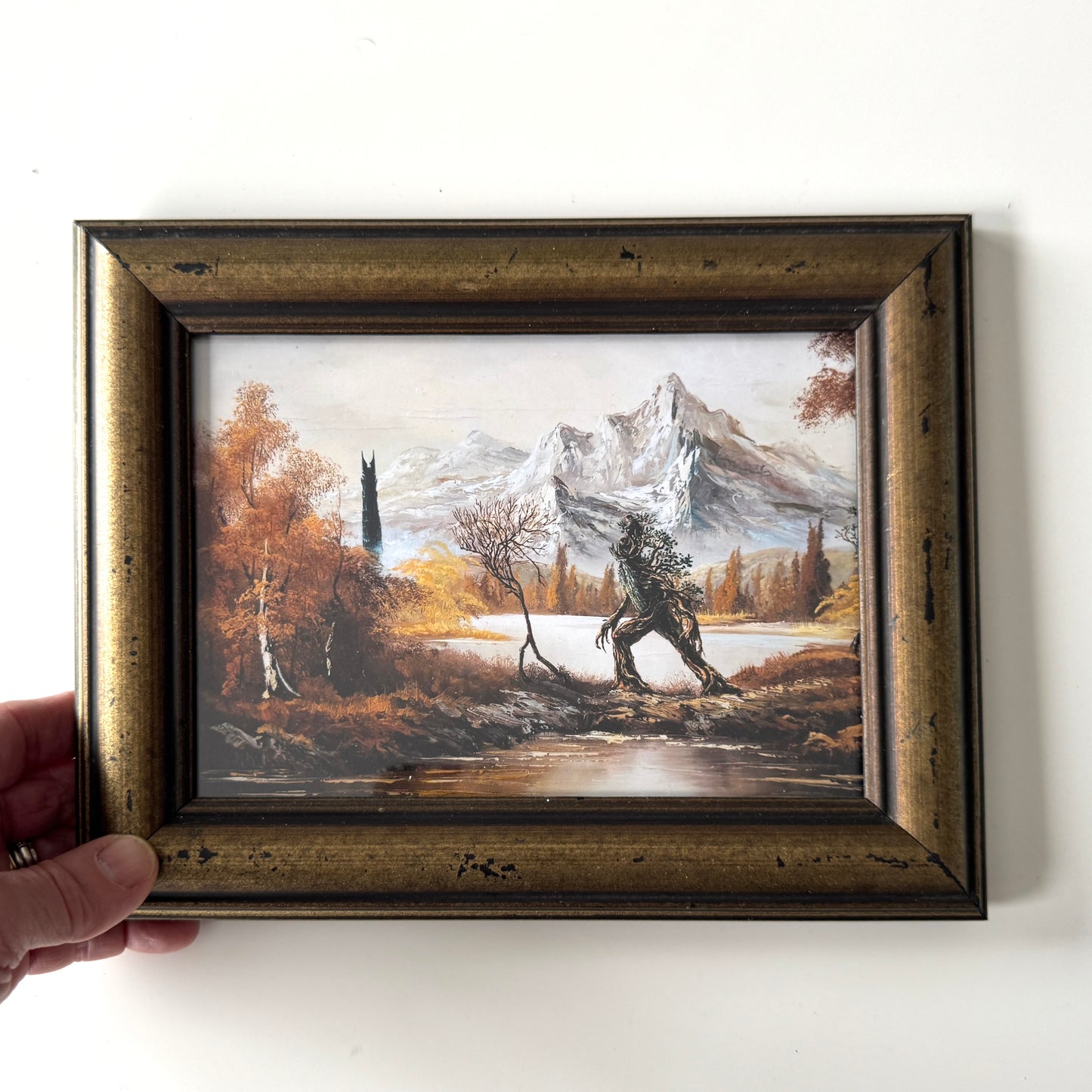 To Isengard - PRINT 5x7 in antiqued wood frame