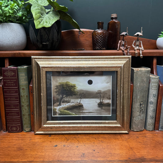 Total Solar Eclipse - PRINT in antique frame