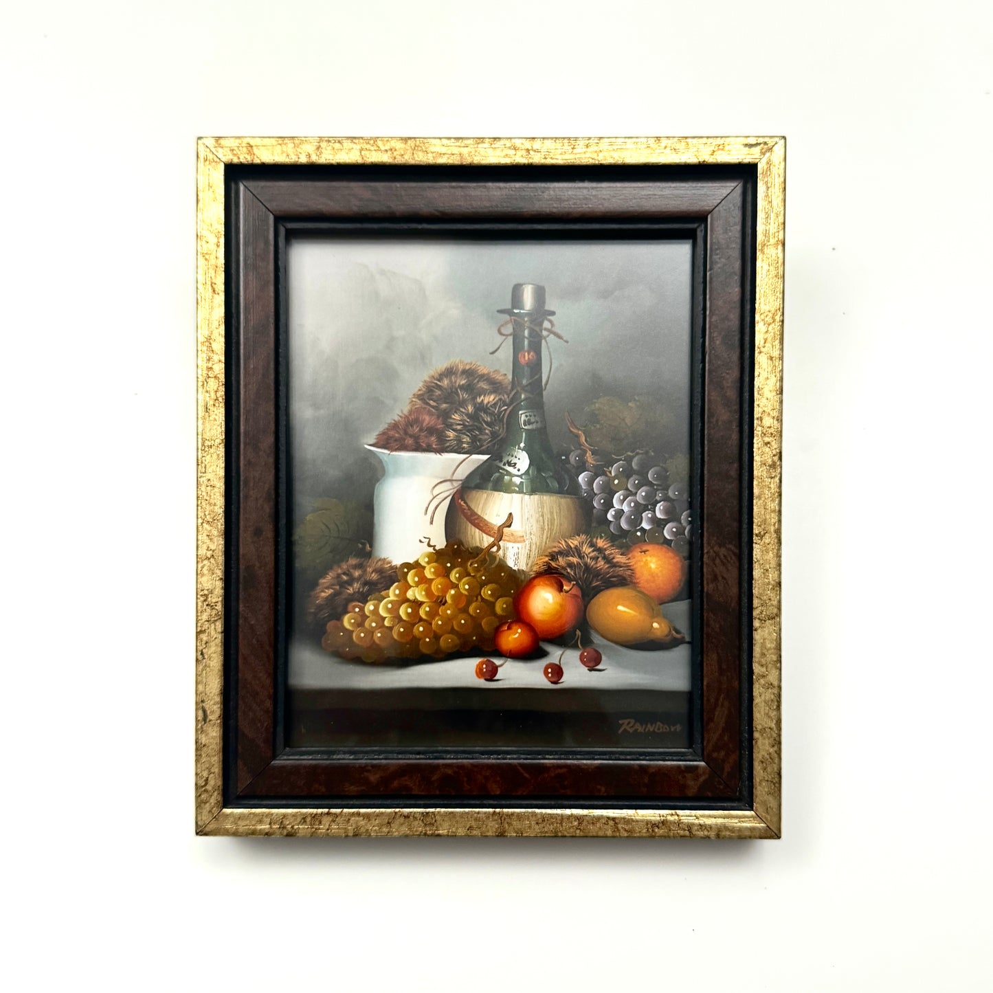 Tribbles with Still Life - PRINT 4x5 in wood gold trim frame, OOAK Show