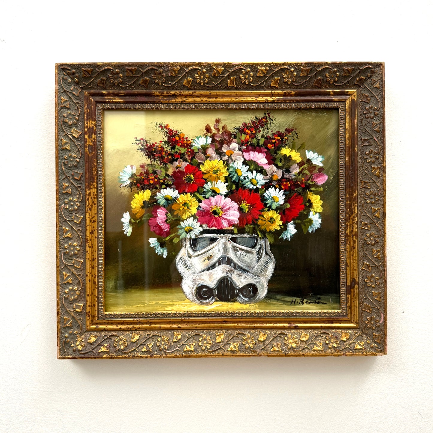 Dark Side Floral : Trooper's Wildflowers - PRINT 8x10 in Ornate Frame OOAK Show