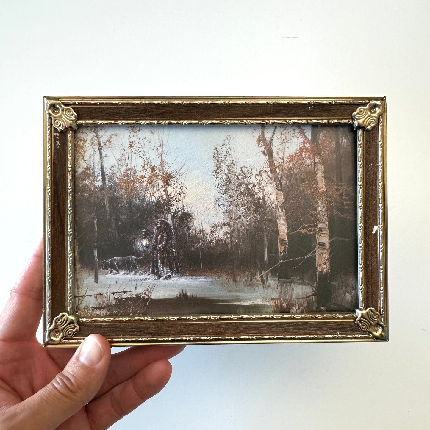 A Walk With Fang - PRINT 5x7 in brass frame OOAK Show