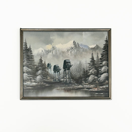 Walkers in a Winter Wonderland - PRINT 7x9 in vintage frame OOAK Show