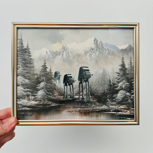 Walkers in a Winter Wonderland - 8x10 PRINT in Vintage Brass Frame OOAK Show