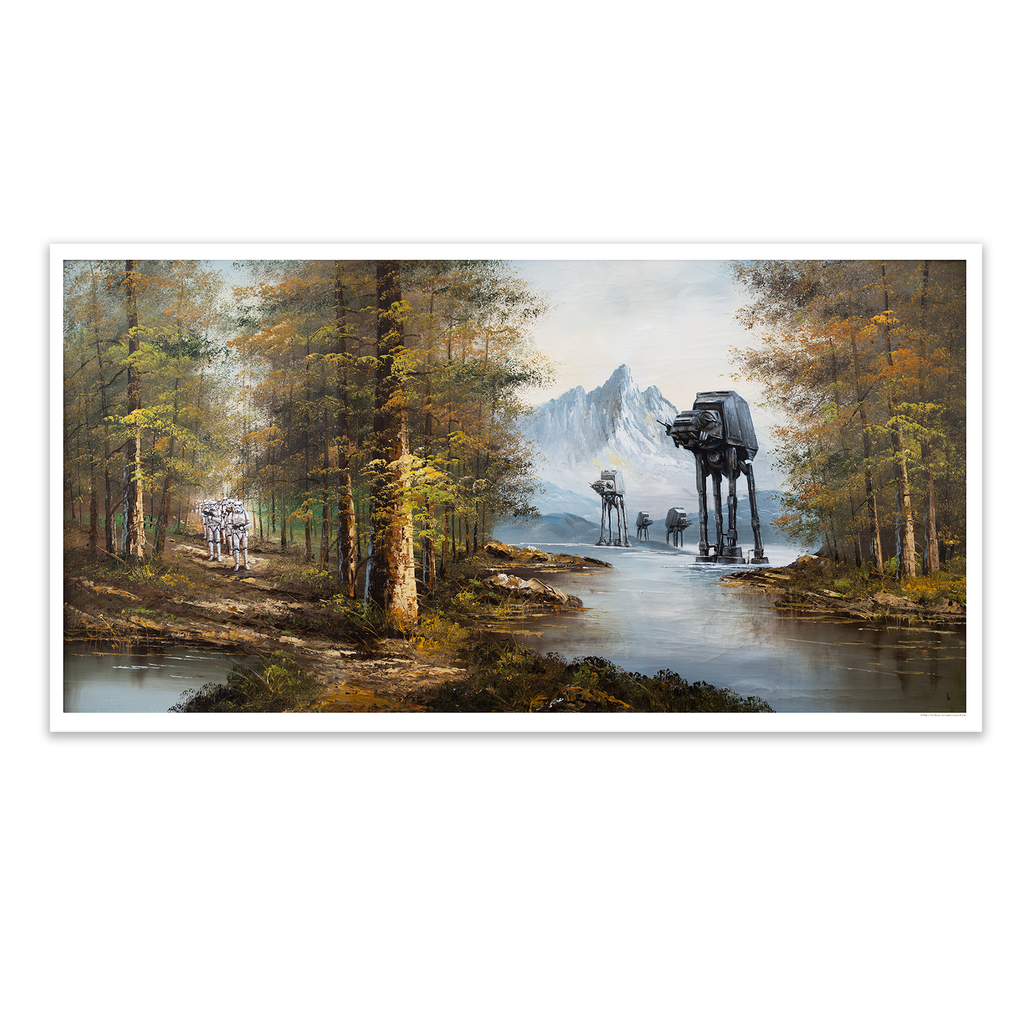 A Walk In The Woods - PRINT in vintage brass frame