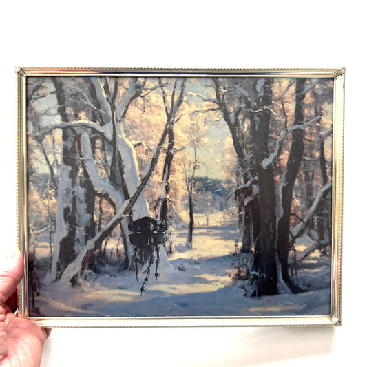 Winter Droid - PRINT 8x10 in brass frame