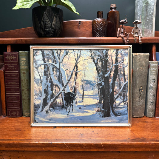 Winter Droid - PRINT 8x10 in brass frame