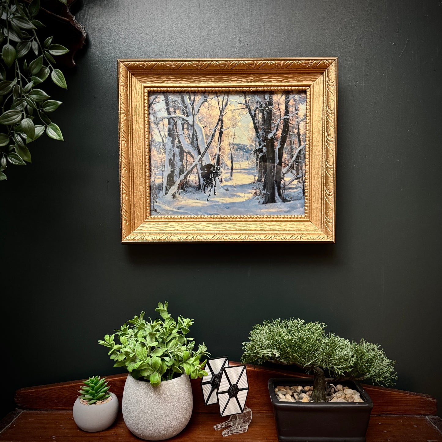 Winter Droid - PRINT 8x10 in gold frame