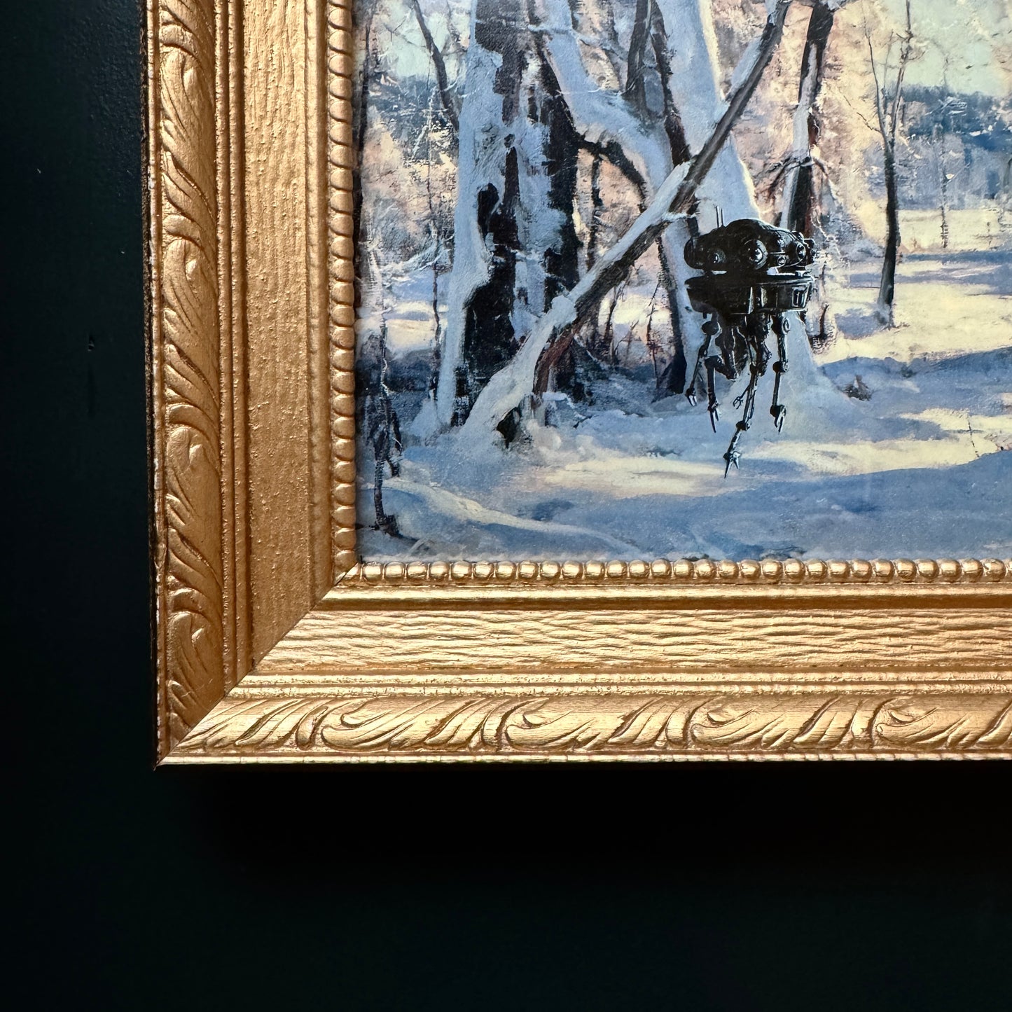 Winter Droid - PRINT 8x10 in gold frame